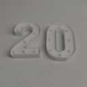 Pooqla 20th Birthday Decorations for Her Him, Light Up Number 20 for Party Table Decorations, 20th Birthday Gift for Women Men, Backdrop Wall Decor for 20th Wedding Anniversary Decoration (White)