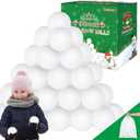 100 Pcs Fake Snowballs for Kids, 2.16 Inch Soft Artificial Indoor Snowballs Fight Set, Plush Snow Balls Christmas Snowball for Indoor & Outdoor Snow Fight and Winter Party Decorations