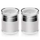 Airless Pump Jar, 1.7 oz Airless Pump Bottles, Travel Lotion Container  Vacuum Dispenser for Cream  Leak-Proof TSA-Friendly Design Keeps Cream Fresh  Multi-Purpose for Lotion, Sunscreen (2 Pack)