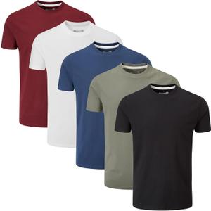 Charles Wilson Men's 5 Pack Crew Neck T-Shirt (Large)
