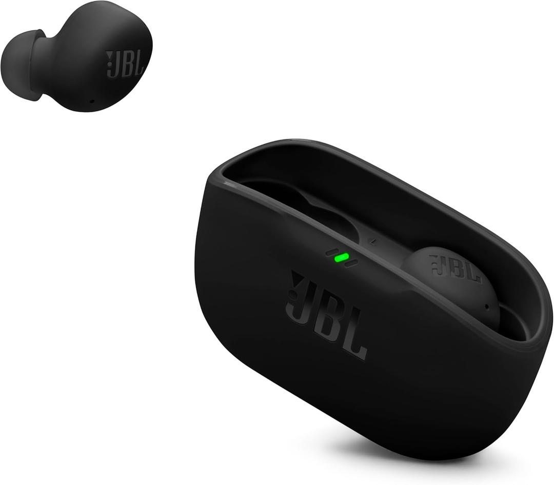 JBL Vibe Buds 2 - True Wireless Noise Cancelling Earbuds with JBL Pure Bass Sound & Smart Ambient technology, 4mics for crisp, clear calls, up to 40Hrs of Playback, IP54 Dust & Water Resistant (Black)