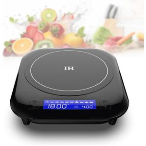 Single Induction Cooktop,1800W 110V Single Burner Cooktop,Induction Hot Plate with 5 Cooking Modes, Electric burner with LCD touch control,9 Temperature Levels & 4H Timer,Overheat protection