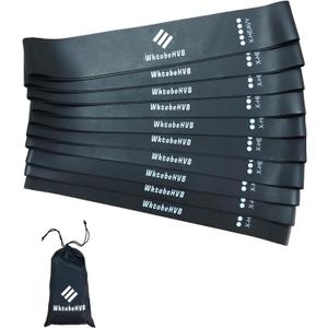 Resistance Loop Exercise Bands-5/10 Pack-10/12 Inch Stretch Bands for Working Out with Carry Bag-Elastic Bands for Physical Therapy, Rehab, Yoga, Pilates and Strength Training at Home or Gym