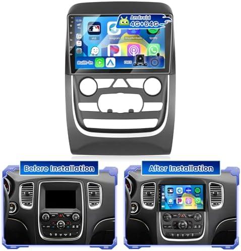 [4+64G] Hikity Car Radio for Dodge Durango 2014 2015 2016 2017 2018 2019 2020, 9 Inch Touch Screen Stereo GPS WiFi Bluetooth Backup Cam Mic