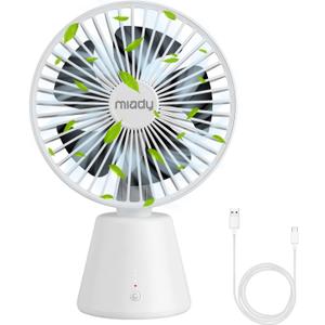 Miady USB Desk Fan, Upgraded 5000mAh Portable Desktop Fan 135Auto-Oscillating 3 Speeds Mini Cooling Personal Table Fan for Home Office Travel Camping Outdoor (White) Miady USB Desk Fan, Upgraded 5000mAh Portable Desktop Fan 135Auto-Oscillating 3 Speeds Mini Cooling Personal Table Fan for Home Office Travel Camping Outdoor (White)