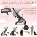Baby Stroller, 2 in 1 Lightweight UmbrellaTravel Stroller with Automatic Fold, Compact with Basket for Airplane Walking(Gray), 16.5 x 8.7 x 22 inches