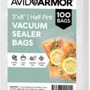 Avid Armor Small Pint Size Vacuum Sealer Bags, Vac Seal Bags for Food Storage, Meal Saver Freezer Vacuum Sealer Bags, Sous Vide Bags Vacuum Sealer, Non-BPA, 5 x 8 inches, Pack of 100