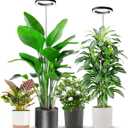 Aokrean 6.3in Grow Light, 80LED Full Spectrum Plant Light for Indoor Growing, Height Adjustable 10"-65", Auto Timer 6/12/16H, 3 Optional Spectrums, Idea for Large Plant, 5V, Black, 2 Pack