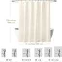 Siiluminisoy Extra Long Cream Boho Shower Curtain, 72 x 78 Tufted Chevron Textured Striped Modern Farmhouse Minimalist Woven Fabric for Bathroom