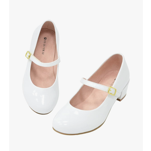 LseLom Girls Dress Shoes-Mary Jane Shoes for Girls Low Heel Princess Hook and Loop Dress Shoes Party Wedding Flats for Little/Big Kids, Size 13