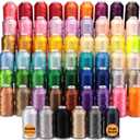 New brothreads - All 60 Assorted Colors of Huge Spool 5000M Polyester Embroidery Machine Thread for Commercial and Domestic Embroidery Machines