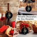 Antique Mistletoe Ceramic Christmas OrnamentsXmas Gift Ornament for Women, Dark Academia Mistletoe Decor Ornaments for Christmas TreeGold Bow Botanical Hanging Ornament for Xmas Tree,3x3