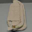 Ms. pen- Aesthetic Quilted Makeup Bag for Women, Beige, Puffy Padded Cute Makeup Bag Cute, Cosmetic Pouch, Quilted Pouch