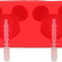 Disney Mickey Mouse Popsicle Mold or Ice Cream Mold for Fun Mickey Mouse Shaped Frozen Treats (Red)
