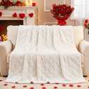 Moukeren Valentines Heart Throw Blanket 5060 - 3D Jacquard Heart Throw Blankets, Soft Cozy Romantic Valentines Gifts for Bed Couch Sofa Home Decor