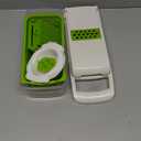 Mueller Vegetable Chopper 9 Blade, Mandoline Slicer, Food Veggie Chopper, Cheese Grater, Onion Vegetable Cutter with Container, Dicer, Kitchen Gadgets & Essentials, White Sand/Green (9 blade, White Sand/Green)