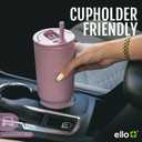 Ello Port 30oz Tumbler with Carry Loop & Integrated Handle | Vacuum Insulated Stainless Steel Reusable Water Bottle Travel Mug | Leak Proof Lid | Flexible Straw | BPA-Free | Dishwasher Safe | Black