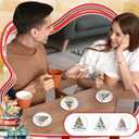 Hushee 8 Pcs Book Lovers Coaster Gifts Wooden Coffee Mug Coaster Favor for Librarian Bookish Merch Bookish Group Library Supplies Decoration Reading Club Favor Book Lovers Gifts(Christmas Tree)