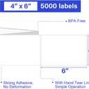 ESSENTIAL Fanfold 4" X 6" Direct Thermal Shipping Labels with Perforations, 5000 Labels, Permanent Adhesive - Compatible with Rollo & Zebra Printer