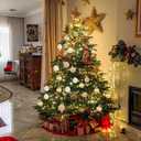 FestiveBliss 25 Pcs Christmas Ball Ornaments for Xmas Christmas Tree, Shatterproof Hanging Ball for Party Outdoor Decorations, DIY Craft Creations and Office Celebrations (Champagne White, 2.36")