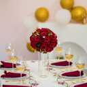 BLOSMON Flower Balls Wedding Rose Centerpieces: 2 Pcs Crimson Red Fake Flowers Kissing Balls Decor - Artificial Silk Roses Floral Arrangement Home Party Table DIY Decorations