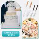 4 x LemonRoad 4 Pcs Wedding Cake Knife and Server Set Wood Cake Cutting Set for Wedding Vintage Pie Cutter Silver Dessert Utensils with Forks for Christmas Bride and Groom
