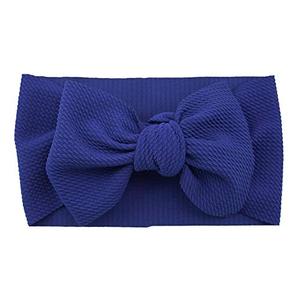 Koolgil Baby Girl's 8'' Soft Big Bow knot Nylon Headband Toddler Hairband for Photography Travel Party Festivals (Royal Blue), Set of 2