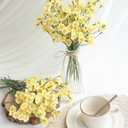 Floroom 24pcs Yellow Small Artificial Flowers Faux Silk Daisies Fake Wildflowers with Stems for DIY Wedding Bouquets Floral Arrangements Party Decor Centerpieces Decorations (Vase Not Included)