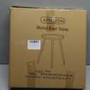 Apicizon Round Grey Side Table, Tray Nightstand Coffee End Table for Living Room, Bedroom, Small Spaces, Easy Assembly Bedside Table, 15 x 18 Inches