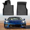 Mixsuper 1st Row Floor Mats for 2020-2025 Chevrolet Corvette C8 All Weather Custom Fit Floor Liners First Row Mat Set Black