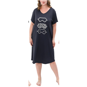 3 Pack Plus Size Women's Nightgown Soft Print Nightshirts for Women Short Sleeve Sleepwear (5X)