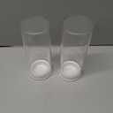 MECCANIXITY Transparent Plastic Storage Tubes, 2 1/2" x 6"(63x150mm) Polycarbonate Clear Rigid Round Storage Tubing with Black Lid, 2 Set