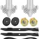 Deck Rebuild kit Replacement Part Number Spindle 130794 532130794 Belt 531300766 Blade 127843 Idler Pulley 532131494 173437 for Husqvarna YTH1542XP Craftsman LT1000 Jonsered LT15 Mandrel Assembly