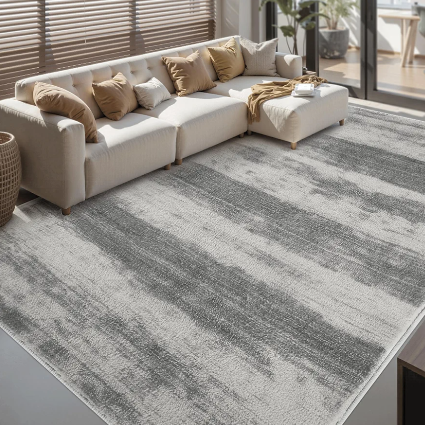 RugOrama Simple Modern Vintage, Area Rug Machine Washable, Soft Floor Carpet Non Slip Non for Living Room Bedroom Home Decor Aesthetic (gray/8x10)
