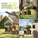LONA Bird Feeders for Outdoors Hanging 3 Separate Compartments, 3 Feeding Ports, Weatherproof Dome & 3 Ways to Hang, Large Capacity for Cardinals/Finches (Green