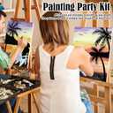 2 x Nuberlic 2 Pack Pre Drawn Canvas for Painting Sip and Paint for Adult's Couple's Date Night Paint and Sip Kit for Outdoor Party Favor Supplies Valentine's Day Gift 8x10 inch Sunset Couple