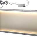 Tile Ready Shower Niche with LED Light, Aluminium Wall Niche Tile Needed, Tileable Prefabricated Niche for Bathroom Renovation (12''x36'') (brushed)