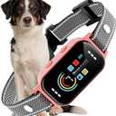 Dog Bark Collar, Auto Anti Barking Collar for Large Medium Small Dogs 11-120lbs, 7 Sensitivity Levels, 5 Safe Training Modes, Humane Bark Training Collar, No Shock Option Pink