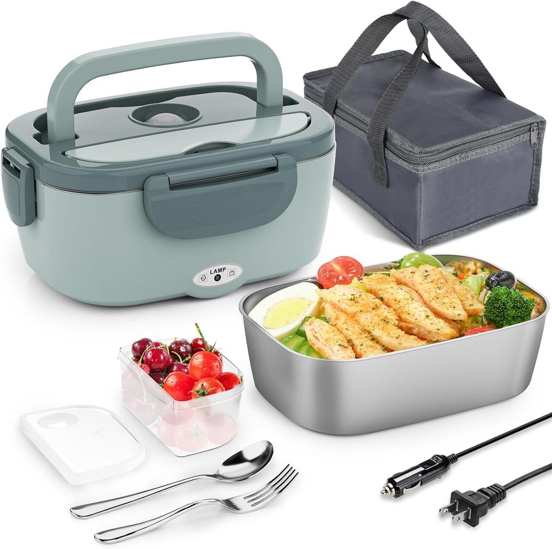 Electric Lunch Box Portable Food Warmer (Green)