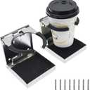 KAOLALI 2Pcs Adjustable Stainless Steel Folding Cup Drink Holder Marine Fold Up Drink Holders for Boat Car RV Truck