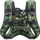 ZELUS Weighted Vest, 25lb Weight Vest with Reflective Stripe for Workout, Strength Training, Running, Fitness, Muscle Building, Weight Loss, Weightlifting (Green Camo)