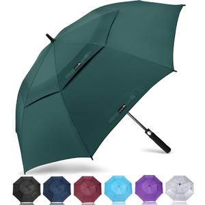 ZOMAKE Automatic Open Extra Large Golf Umbrella 51/54/62/68/72 Inch, Double Canopy Vented Windproof Oversize Stick Umbrellas for Rain