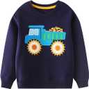 Baby Toddler Boy's Cotton Crewneck Sweatshirt Christmas Clothing 1-7Y (Blue)