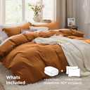 Bedsure Honey Ginger Duvet Cover Full Size - 3 Pieces Prewashed Extra Soft Cotton-Like Bedding Set, Includes 1 Duvet Cover 80x90 Inches with Zipper Closure & 2 Pillow Shams, Comforter Not Included