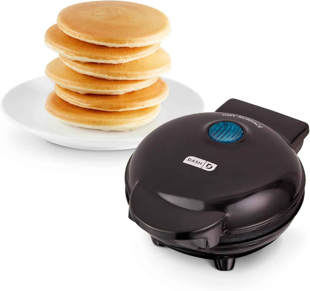 Dash Dash Mini Maker Griddle - Compact Breakfast and Pancake Maker for Small-Space Cooking - Nonstick Plate - Easy Clean - Quick Breakfast Appliance, Black