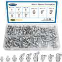 168 PCS Metric Hydraulic Grease Fittings Assortment, Grease Nipple Kit Standard With M6,M8,M10 Straight, 90 Degree, 45 Degree Angled