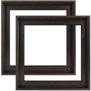 14x14 Canvas Floater Frame, 2 Pack 0.9" Deep Floating Frames for Oil Paintings Art Prints Artwork Landscape Portrait Room Wall Decor (Black Brown)