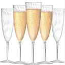 24Pcs Plastic Champagne Flutes,6 Oz Clear Champagne Glasses,Disposable Glasses for Party Wedding Banquet Family Holiday Picnic Cocktail Mimosa Bars Engagements Thanksgiving Christmas Toasting