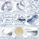 Zhehao 250 Pcs Something Blue Bridal Shower Plates Napkins Sets 50 Pcs 9'' Dinner Plates and 7'' Dessert Plate and 9oz Cups 100 Napkins Serves 50 Party Supplies Bridal Shower Engagement Decoration