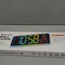 16.5" Large Digital Wall Clock: 11 RGB Color LED Display with Remote Control, Auto DST, Temperature & Date, Big Number Wall Clock for Seniors, Classroom, Office, Gym, Home Decor Black